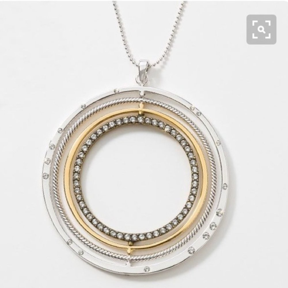 Touchstone Crystal Round & Round Pendant Necklace